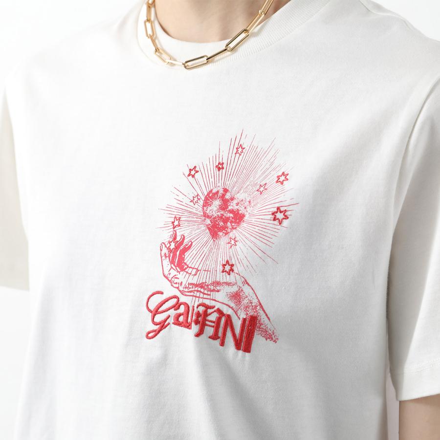 GANNI（ガニー） 半袖 Tシャツ Basic Jersey Celestial Poster Relaxed