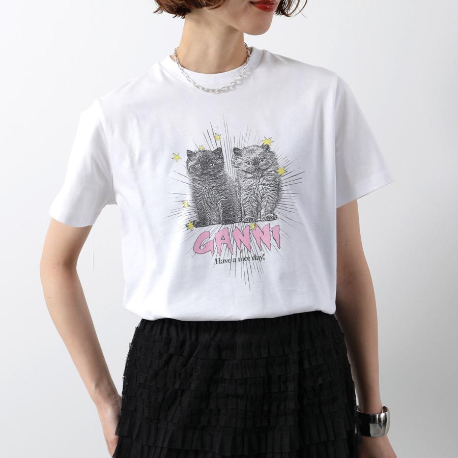 GANNI ガニー 半袖 Tシャツ Basic Jersey Relaxed T-shirt T4058 GANNI ガニー 半袖 Tシャツ Basic Jersey Relaxed T-shirt T4058