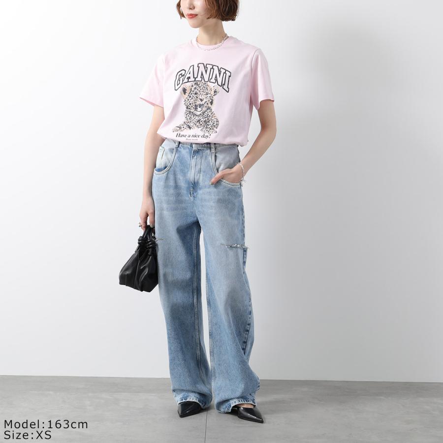 GANNI（ガニー） 半袖 Tシャツ Basic Jersey Tiger Leopard Relaxed T