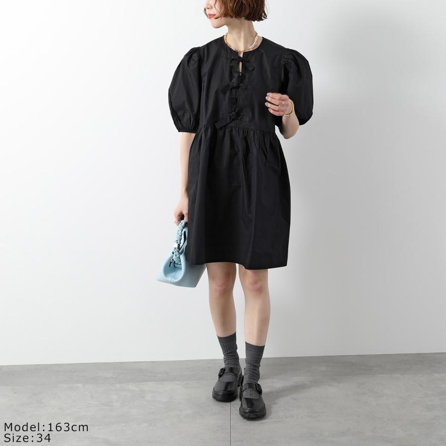 GANNI（ガニー） ワンピース Cotton Poplin Tie String Mini Dress