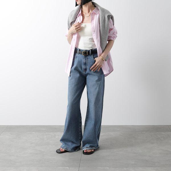 miumiu ミュウミュウ ロゴ ガチャベルトつき ロングスカート ミュウミュウ Miu Miu MIUMIU ベルト 5CC565 2AIX レザー メタルロゴ