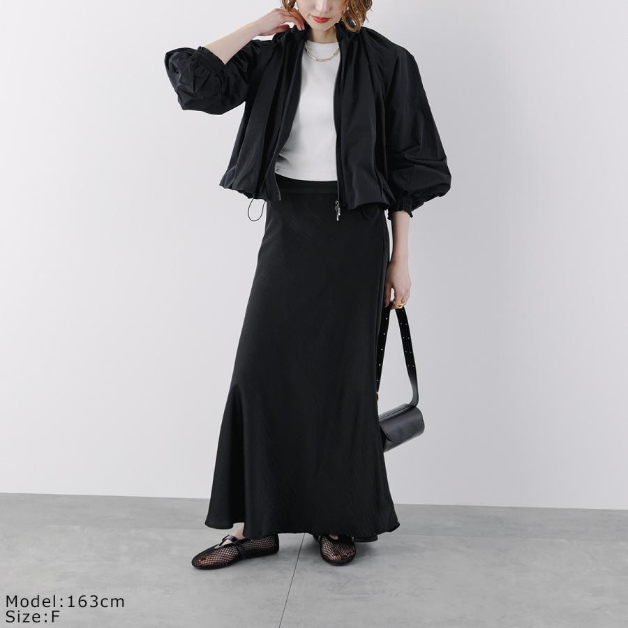 美品 MARILYN MOON ブルゾン 黒 ショート丈 春アウター MARILYN MOON(マリリンムーン)｜ソフトフェイクレザーブルゾン