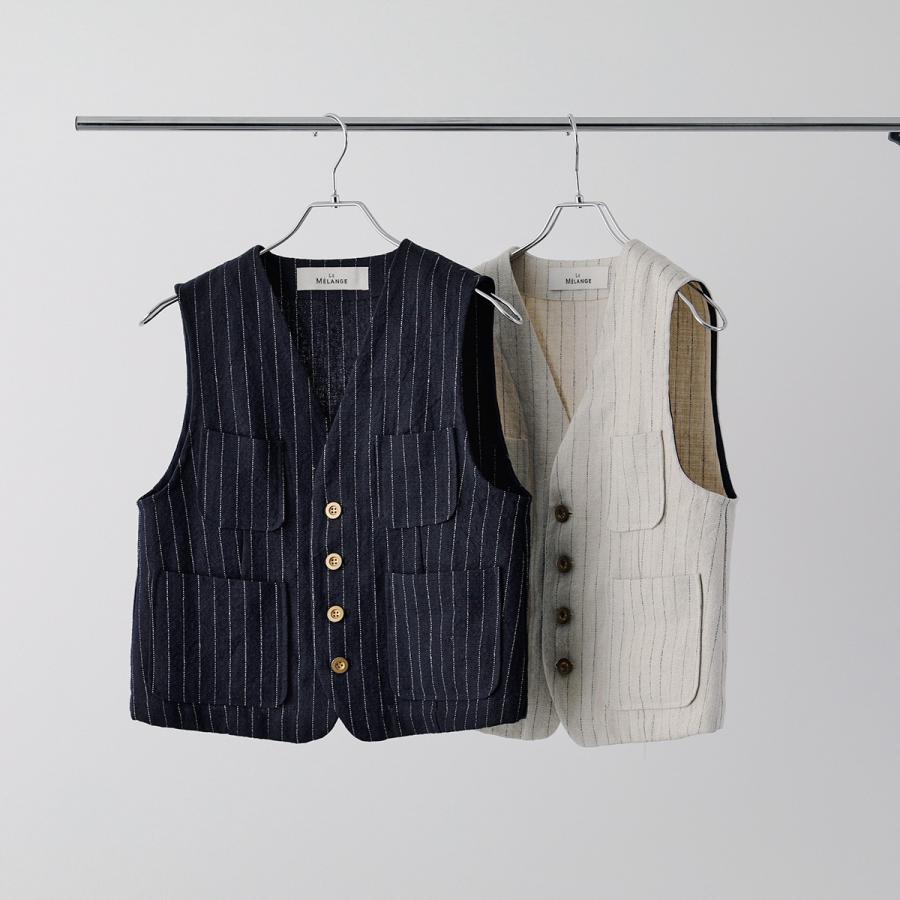 【専用】美品✨LE MELANGE デニムベスト Le Melange（ル・メランジュ） ベスト 8513701 レディース Vネック