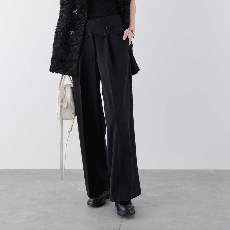 TWILL ツイル タックパンツ TW25129 レディース ウエストクロス ハイ