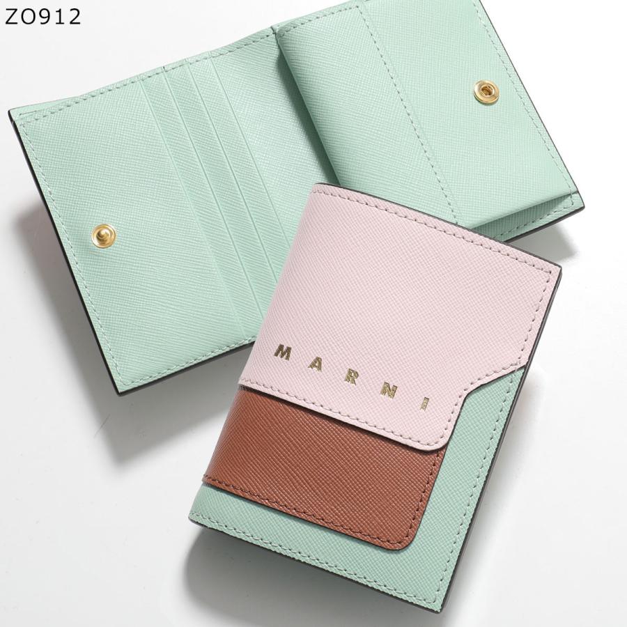 【レア未使用品級】MARNI 二つ折り財布 サフィアーノ ピンクベージュ マルニ MARNI マルニ 二つ折り財布 PFMO0054U1 LV520 レディース