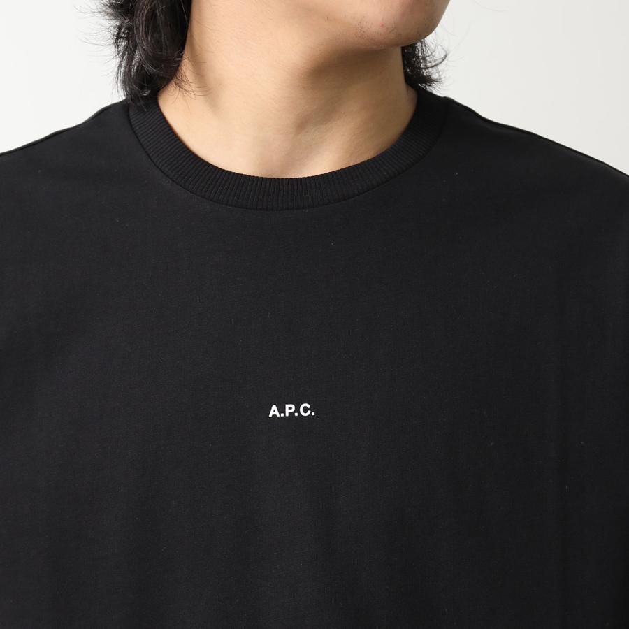 APC A.P.C. アーペーセー Tシャツ COHBW H26386 メンズ 半袖 カットソー コットン クルーネック ロゴ ちびロゴT カラー2色の画像