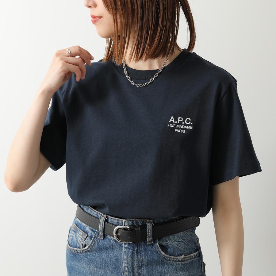 APC A.P.C. アーペーセー Tシャツ COHBU M26388 レディース  半袖 カットソー コットン ロゴ 刺繍 クルーネック ロゴTの画像