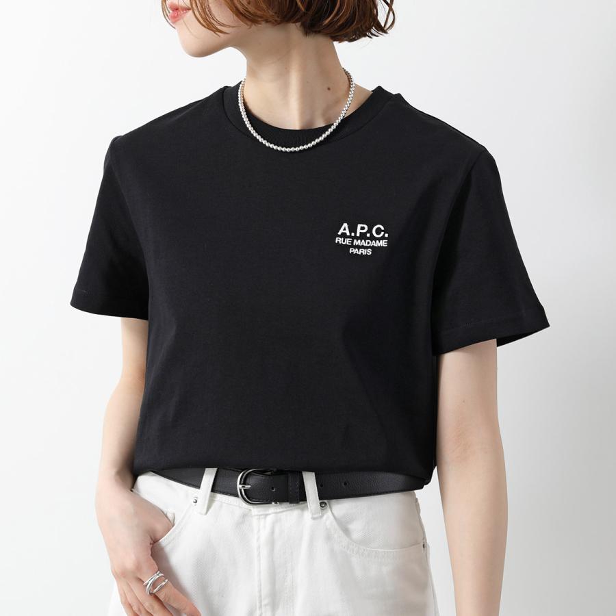 APC A.P.C. アーペーセー Tシャツ COHBU M26388 レディース  半袖 カットソー コットン ロゴ 刺繍 クルーネック ロゴTの画像