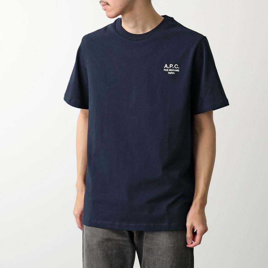 APC A.P.C. アーペーセー Tシャツ COHBU M26388 メンズ 半袖 カットソー コットン ロゴ 刺繍 クルーネック ロゴT カラー4色の画像