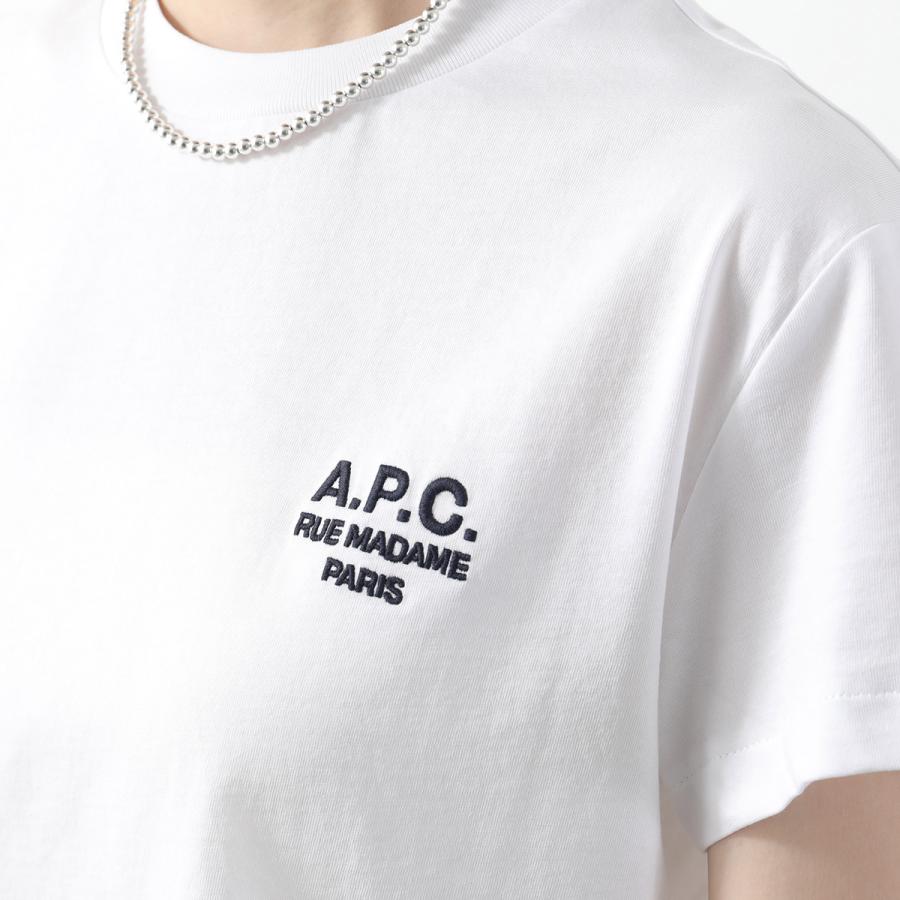 A.P.C. (アーペーセー) ロゴ刺繍TEE  ホワイト S A.P.C.（アーペーセー） tシャツ T-SHIRT MANCHES COURTES APC