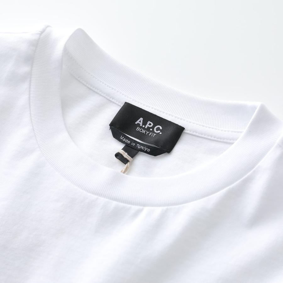 APC A.P.C. アーペーセー Tシャツ Boxy Rue Madame COHBM F26389 レディース 半袖 カットソー コットン ロゴ 刺繍 クルーネック ロゴTの画像