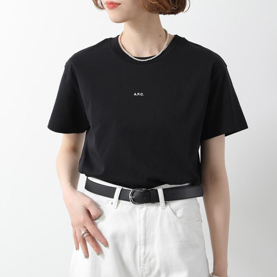 APC A.P.C. アーペーセー Tシャツ COHBW F26387 レディース 半袖 カットソー コットン クルーネック ちびロゴT ショート丈 カラー2色の画像