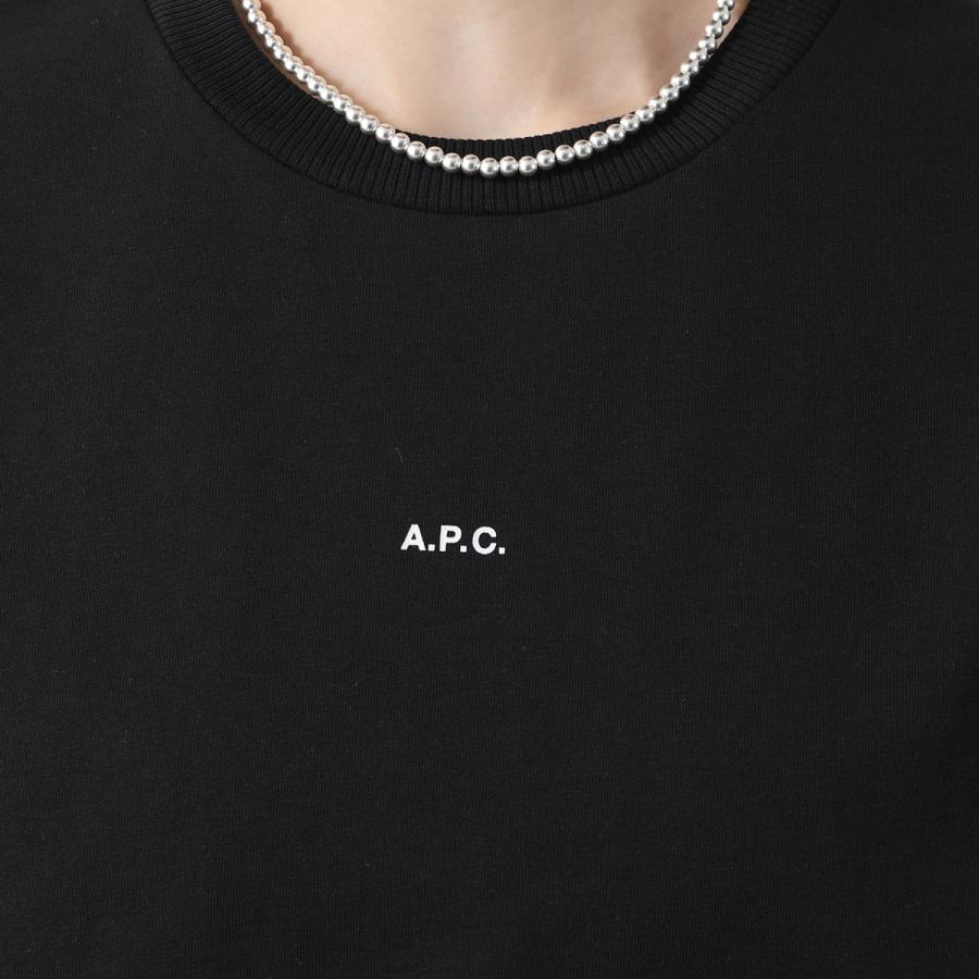 APC A.P.C. アーペーセー Tシャツ COHBW F26387 レディース 半袖 カットソー コットン クルーネック ちびロゴT ショート丈 カラー2色の画像