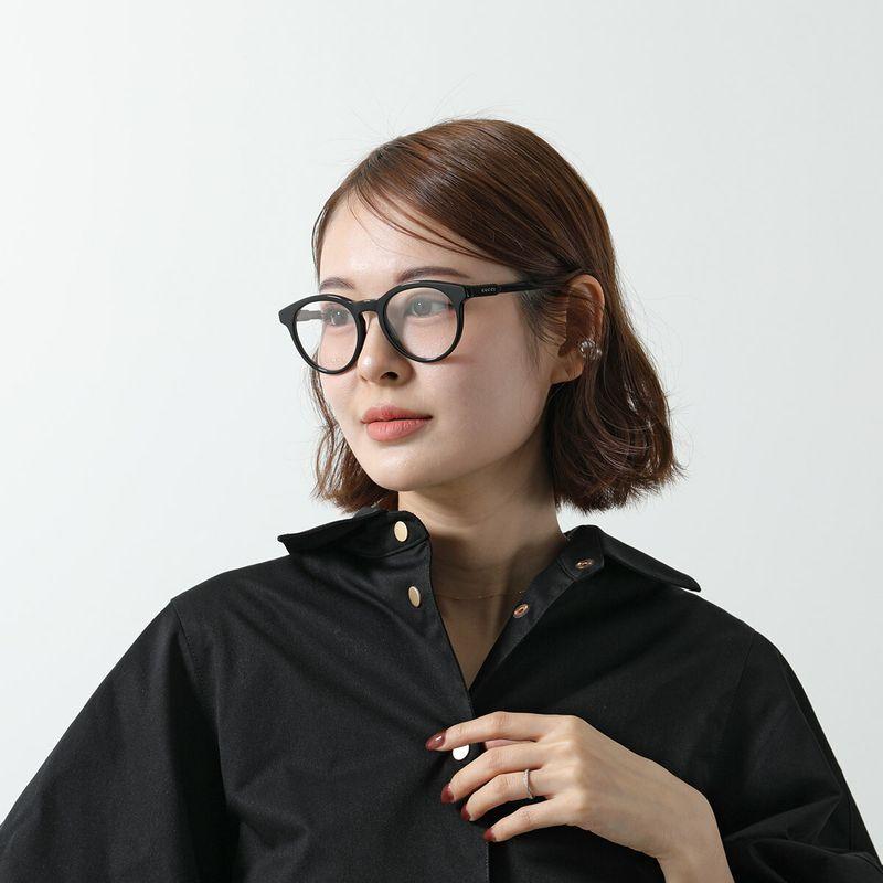 GUCCI（グッチ） メガネ GG1822O レディース ボストン型 ロゴ 黒縁