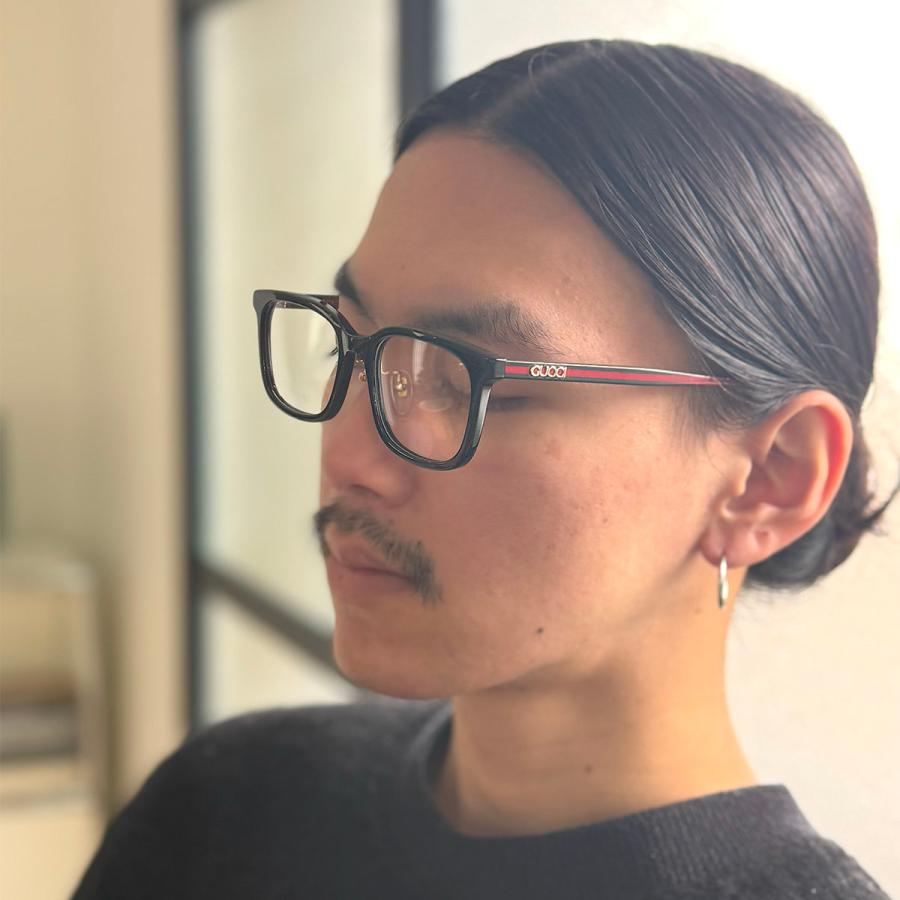 GUCCI（グッチ） メガネ GG1873OK レディース スクエア型 ロゴ 黒縁