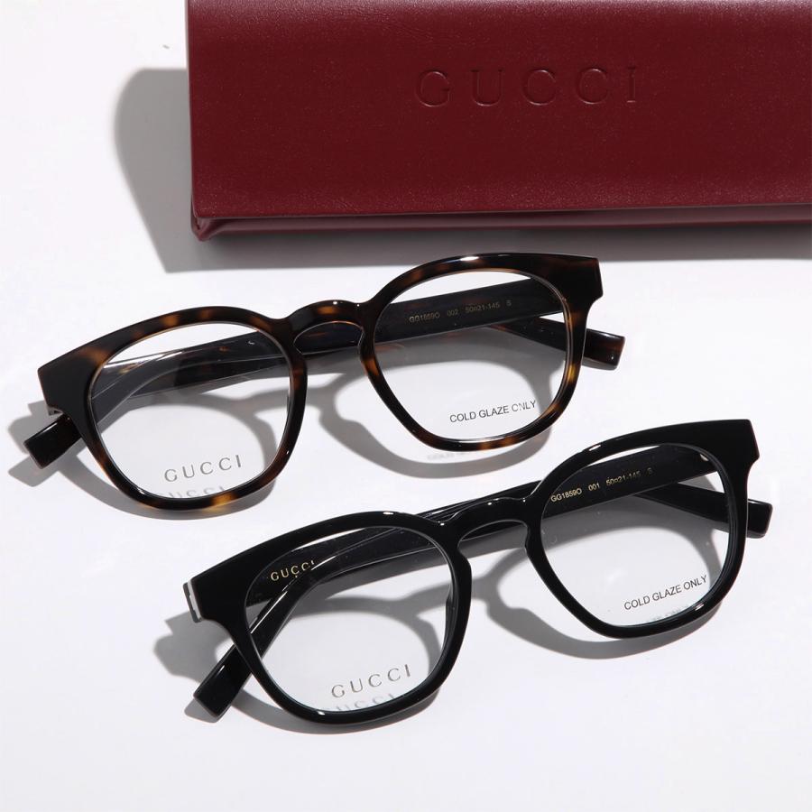 GUCCIのメガネ GUCCI（グッチ） メガネ GG1859O メンズ ウェリントン型 ロゴ 黒縁