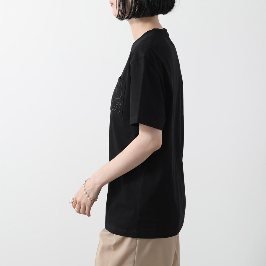 LOEWE ロエベ Tシャツ H526Y22XBC レディース 半袖 カットソー コットン 胸ポケット クルーネック アナグラム ロゴ 刺繍 カラー2色の画像