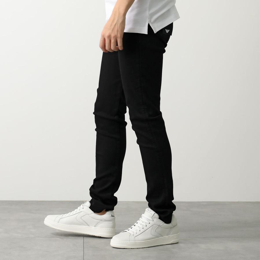 EMPORIO ARMANI エンポリオアルマーニ ジーンズ 5 POCKETS PANT 8N1J11 1DHDZ メンズ スリム フィット イーグル ロゴ 0005 DENIM NEROの画像