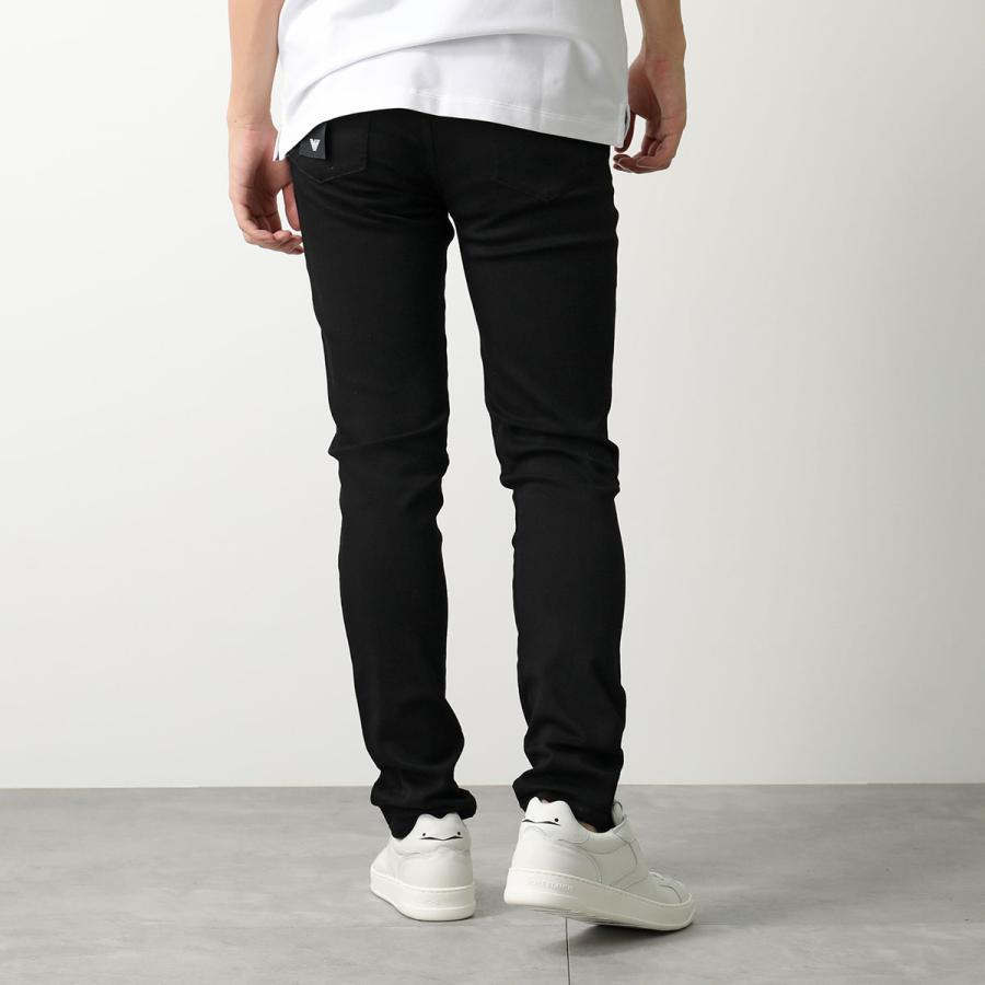 EMPORIO ARMANI エンポリオアルマーニ ジーンズ 5 POCKETS PANT 8N1J11 1DHDZ メンズ スリム フィット イーグル ロゴ 0005 DENIM NEROの画像