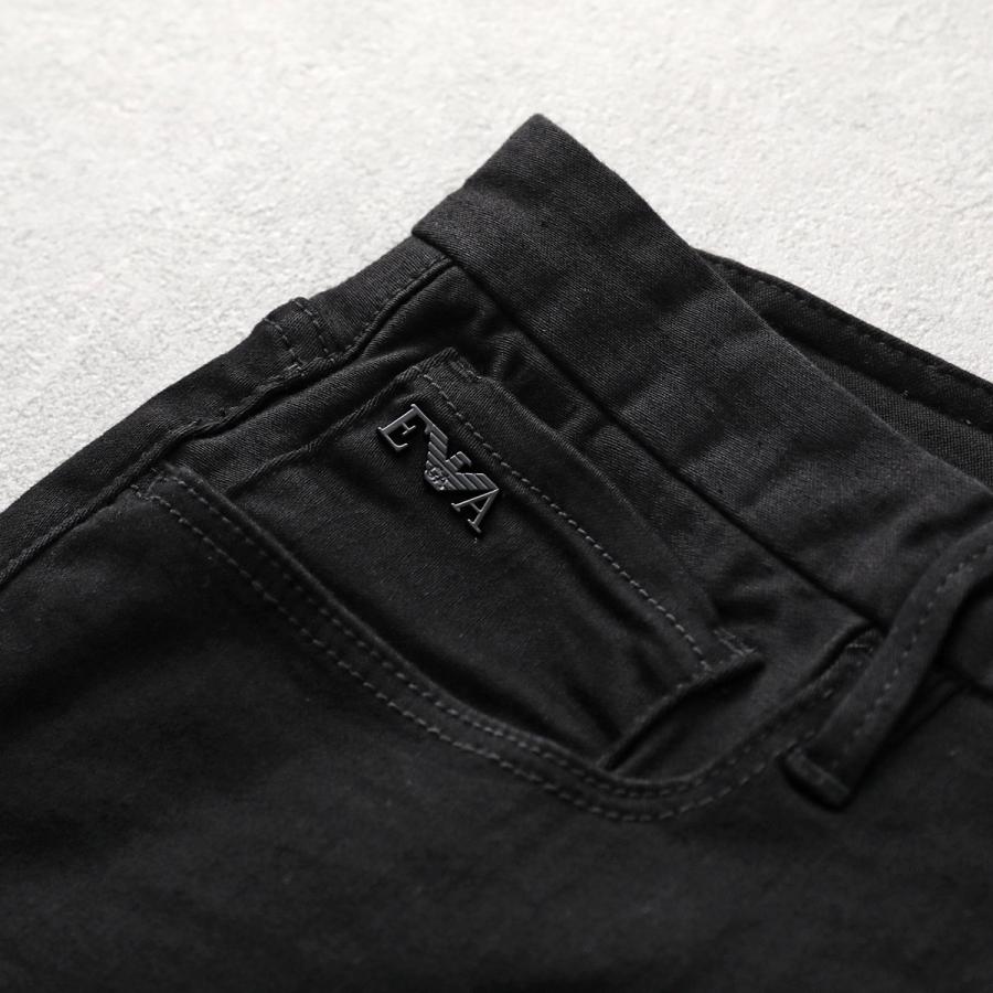 EMPORIO ARMANI エンポリオアルマーニ ジーンズ 5 POCKETS PANT 8N1J11 1DHDZ メンズ スリム フィット イーグル ロゴ 0005 DENIM NEROの画像