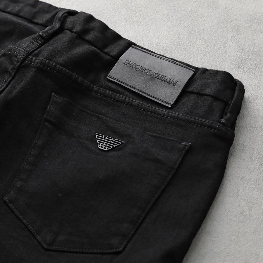 EMPORIO ARMANI エンポリオアルマーニ ジーンズ 5 POCKETS PANT 8N1J11 1DHDZ メンズ スリム フィット イーグル ロゴ 0005 DENIM NEROの画像