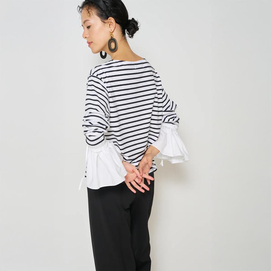 Mewl シャツスリーブボーダーTOPS Mewl（ミュール） カットソー M251-85103 シャツスリーブ ボーダー