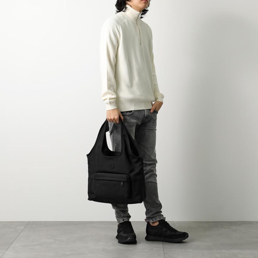 【新品】モンクレール バッグ トートバッグ MONCLER モンクレ 「PIERRICK TOTE」 ナイロン ラバーロゴ トート 肩掛け A4対応 5D00001 M4162 999 (ブラック) アウトレット メンズ レディース 送料無料 MONCLER（モンクレール） トートバッグ PIERRICK TOTE ピアリック