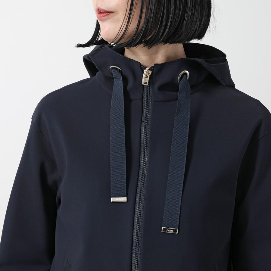 美品 ヘルノ HERNO 異素材 フーテッド ブルゾン ネイビー パーカー 38 HERNO（ヘルノ） パーカー MC000154U 72032 メンズ アウター ニット
