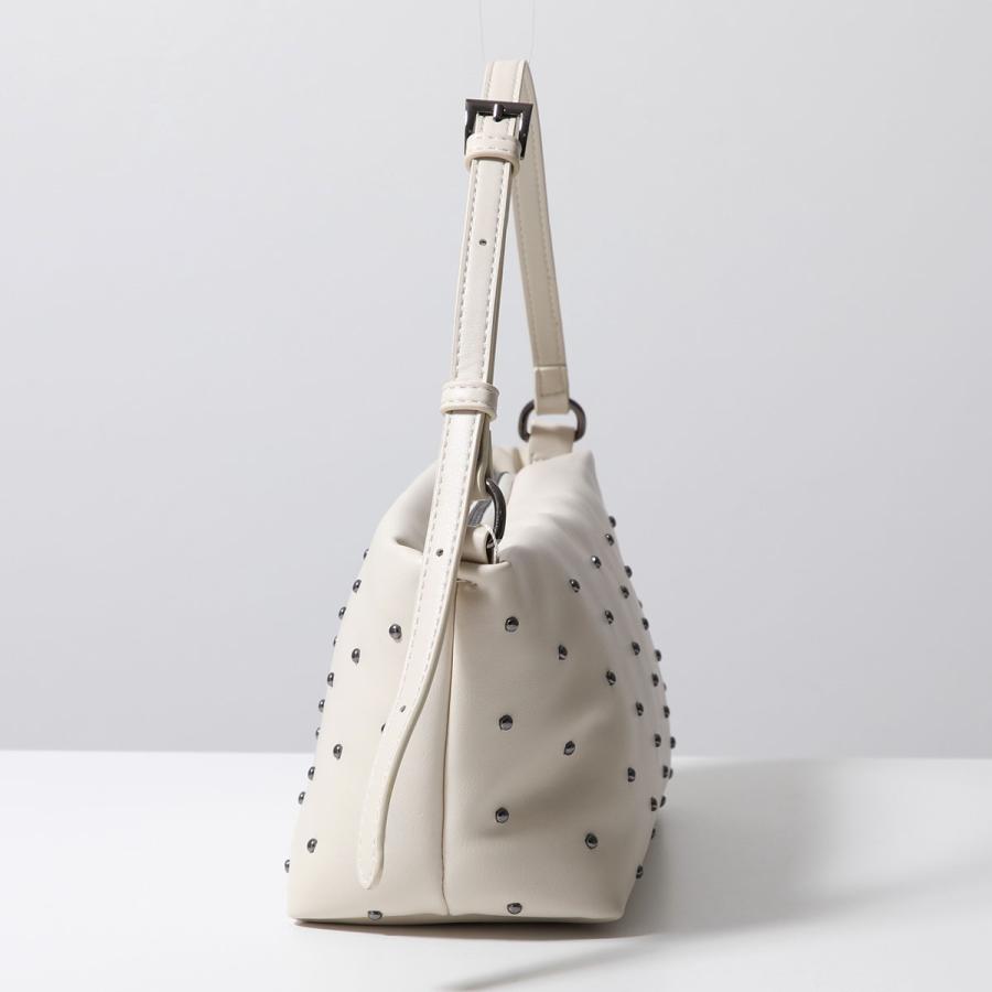 【美品‼️】スタッズ付きホワイトハンドバッグ HVISK（ヴィスク） ハンドバッグ GIL METAL STUDS レディース ワン