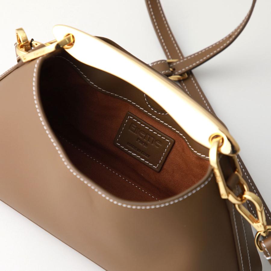 エレメ elleme シャーリング ワンショルダーバッグ レザー 茶 elleme（エレメ） ハンドバッグ Small Boomerang Leather ブーメラン