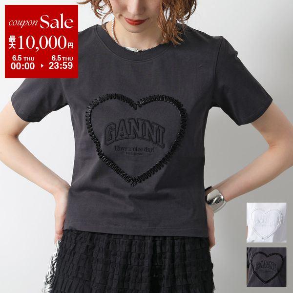 GANNI ガニー 半袖 Tシャツ Heavy Cotton Heart Small T-Shirt GANNI ガニー 半袖 Tシャツ Heavy Cotton Heart Small T-Shirt