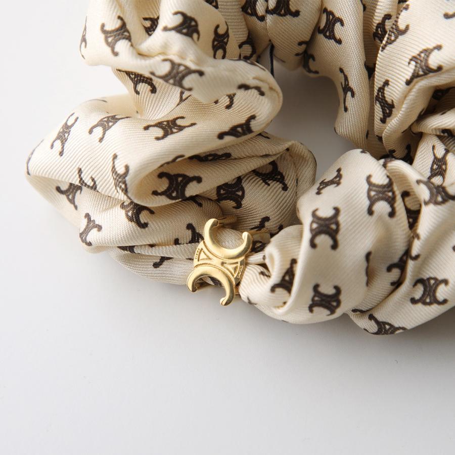 【美品】セリーヌ　シュシュ CELINE（セリーヌ） シュシュ Mini Triomphe Scrunchy 461DK2SIB.18LV