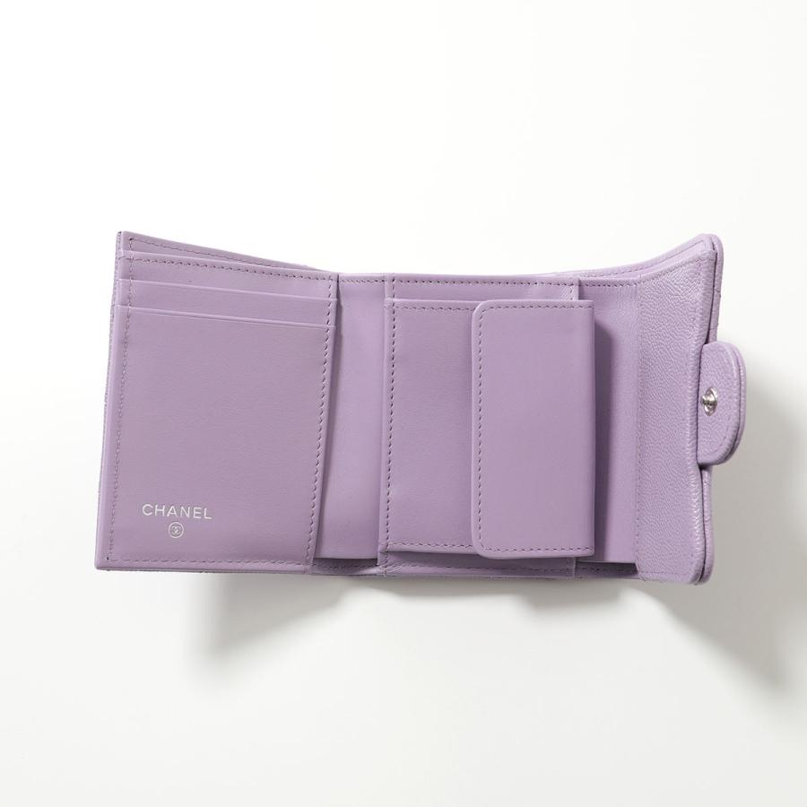 CHANEL 二つ折り財布 ベージュ キルティング 入手困難カラー♪【CHANEL】三つ折り財布 キルティングレザー (CHANEL