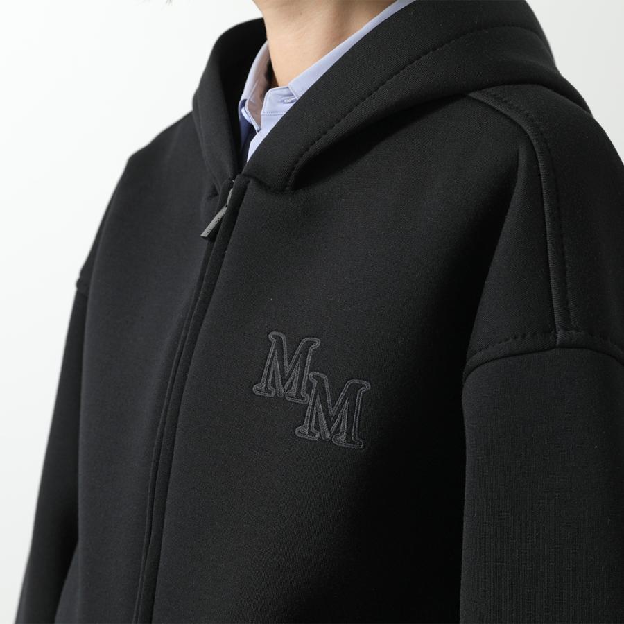 MaxMara OBBIAフルジップ パーカー フーディ ジャージー ブラック Max Mara（マックスマーラ） パーカー OBBIA オッビア レディース
