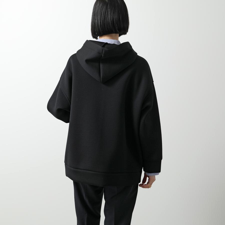 MaxMara OBBIAフルジップ パーカー フーディ ジャージー ブラック Max Mara（マックスマーラ） パーカー OBBIA オッビア レディース