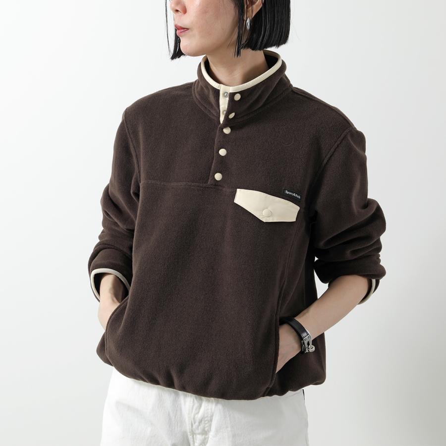 SPORTY & RICH クロップド丈 ロゴ フリース スウェット リラックス