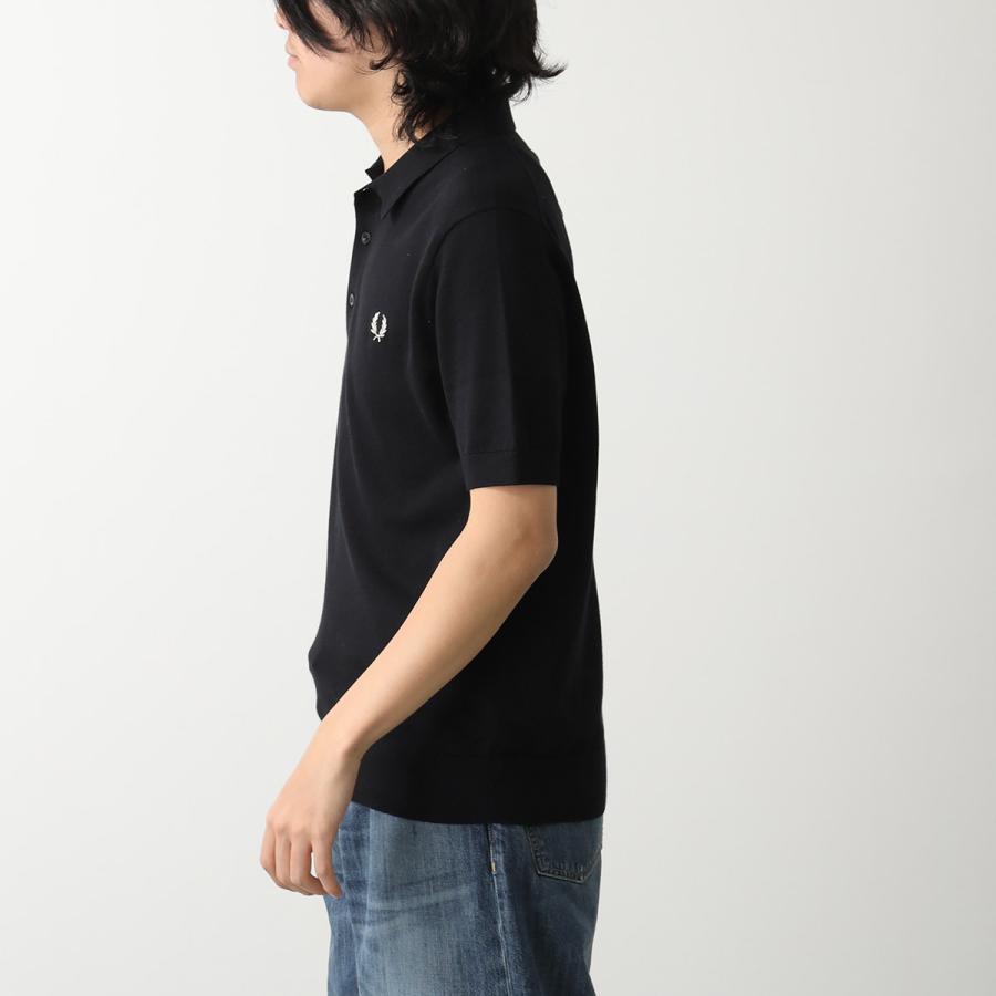 FRED PERRY ブラック ポロシャツ 半袖 FRED PERRY（フレッドペリー） ポロシャツ 半袖 メンズ テクスチャード