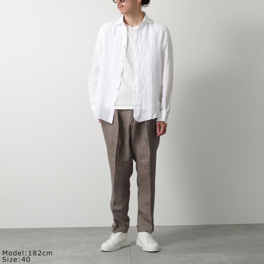 ErricoFormicolaリネンS美品 フィナモレルイジボレッリ バルバ Finamore（フィナモレ） シャツ LUIGI BALI C0649 ルイジ バーリ