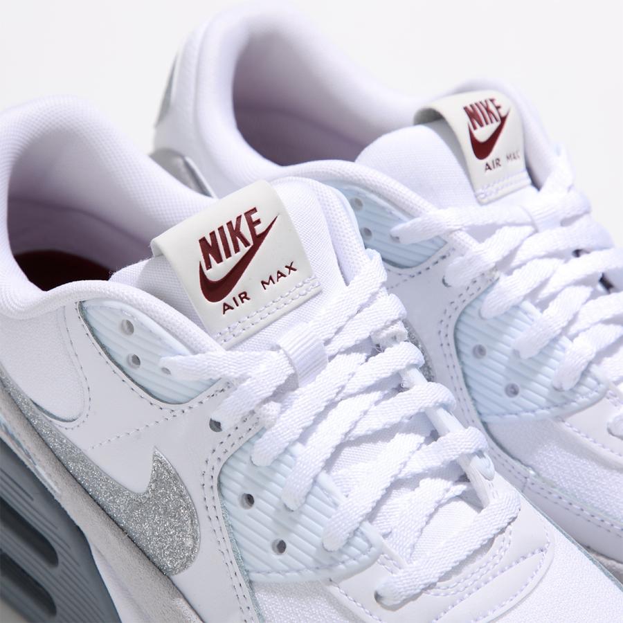 NIKE ナイキ スニーカー AIR MAX 90 LV8 エア マックス HQ3456-191 レディース ローカット レザー スウェード ラメ 厚底 靴 シューズ WHITE/MULTIの画像