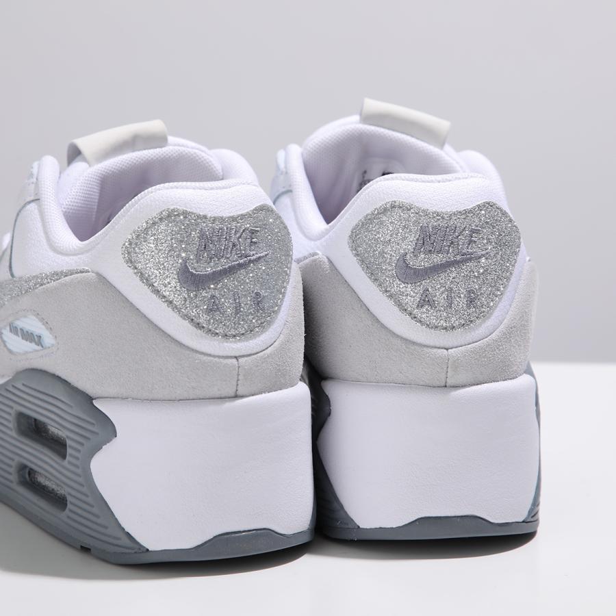 NIKE ナイキ スニーカー AIR MAX 90 LV8 エア マックス HQ3456-191 レディース ローカット レザー スウェード ラメ 厚底 靴 シューズ WHITE/MULTIの画像