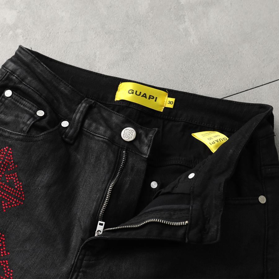 GUAPI グアピ ジーンズ Obsidian Black Icon Embellished Denim GUAPI グアピ ジーンズ Obsidian Black Icon Embellished Denim
