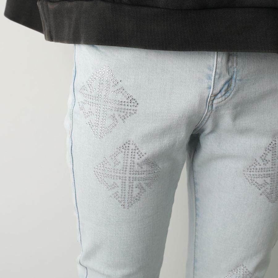 パンツ GUAPI AQUA BLUE ICON EMBELLISHED DENIM Aqua Blue Embellished Denim - Guapi Clothing