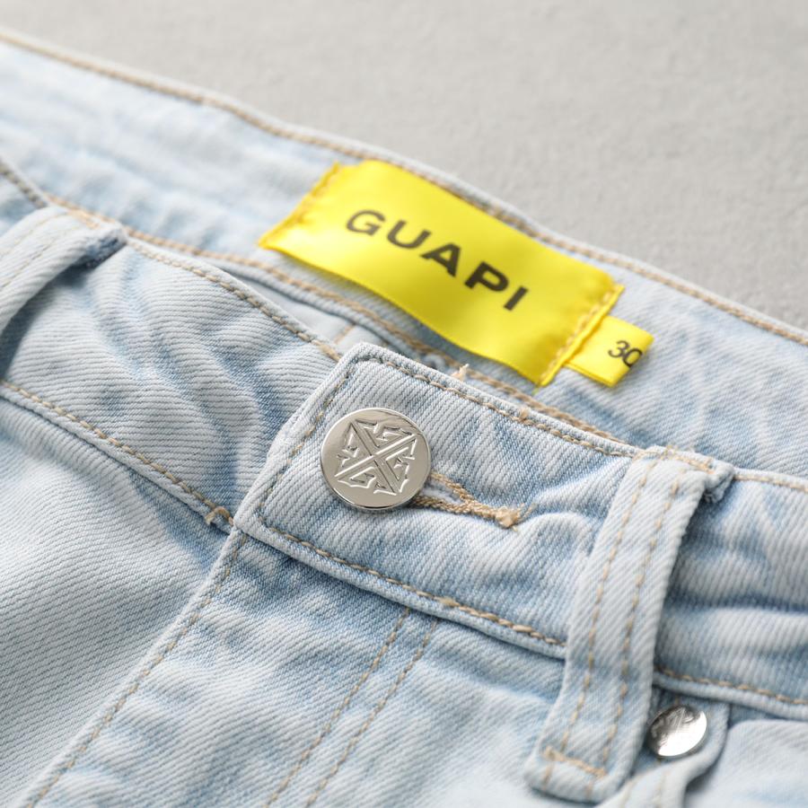 GUAPI グアピ ジーンズ Aqua Blue Icon Embellished Denim GUAPI グアピ ジーンズ Aqua Blue Icon Embellished Denim