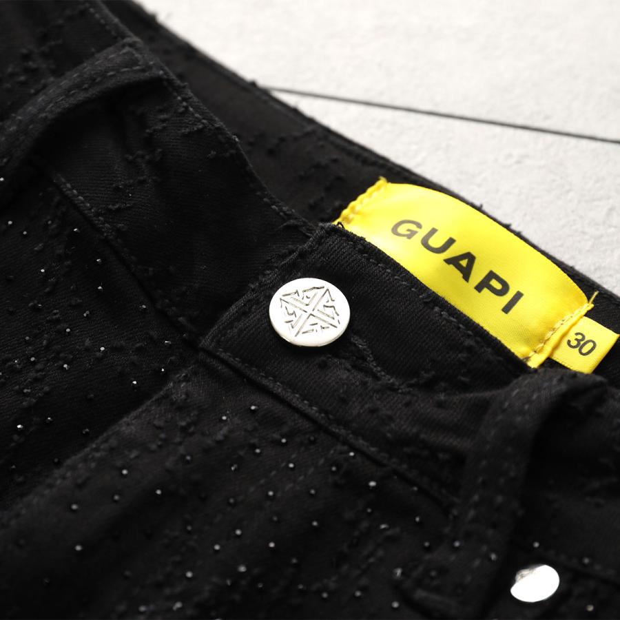 GUAPI グアピ ジーンズ All Black Embellished Denim V2 メンズ デニム
