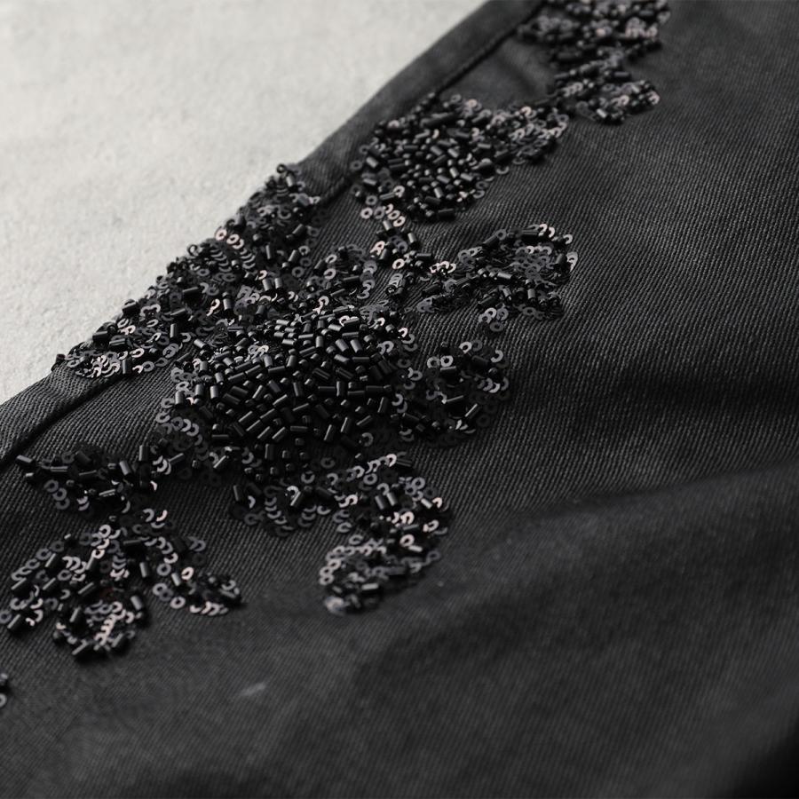 GUAPI グアピ ジーンズ All Black Flowers Embellished Denim メンズ