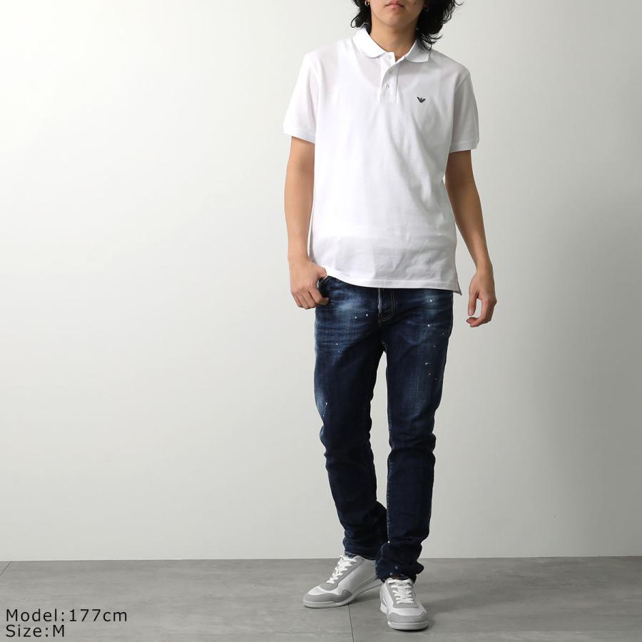 新品【エンポリオアルマーニ】ロゴ刺繍 スキッパーネック ポロシャツ 黒 M(L) EMPORIO ARMANI ポロシャツ 「オンライン限定」「エンポリオ