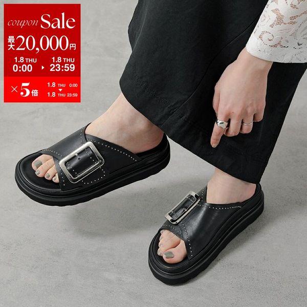 MOHI（モヒ） サンダル 1902483G レディース レザー ベルト スタッズ