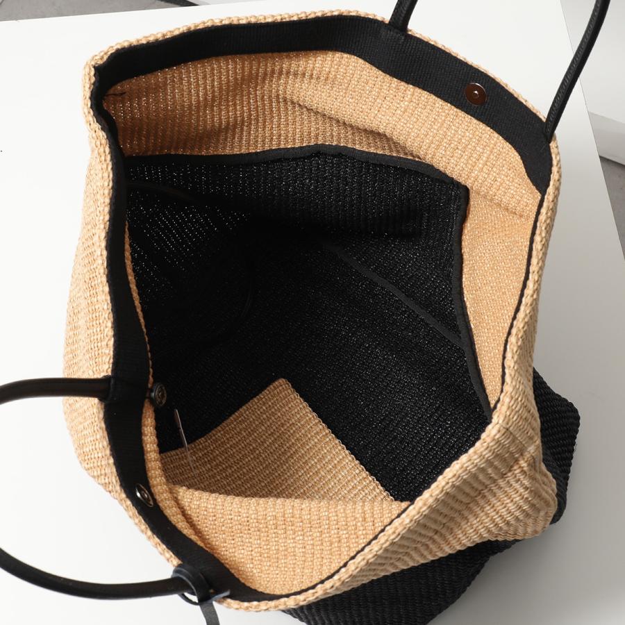 【美品】MARCO MASI カゴバッグ　トートバッグ　ブラック marco masi（マルコマージ）の「MARCO MASI/ラフィア風トートバッグ S