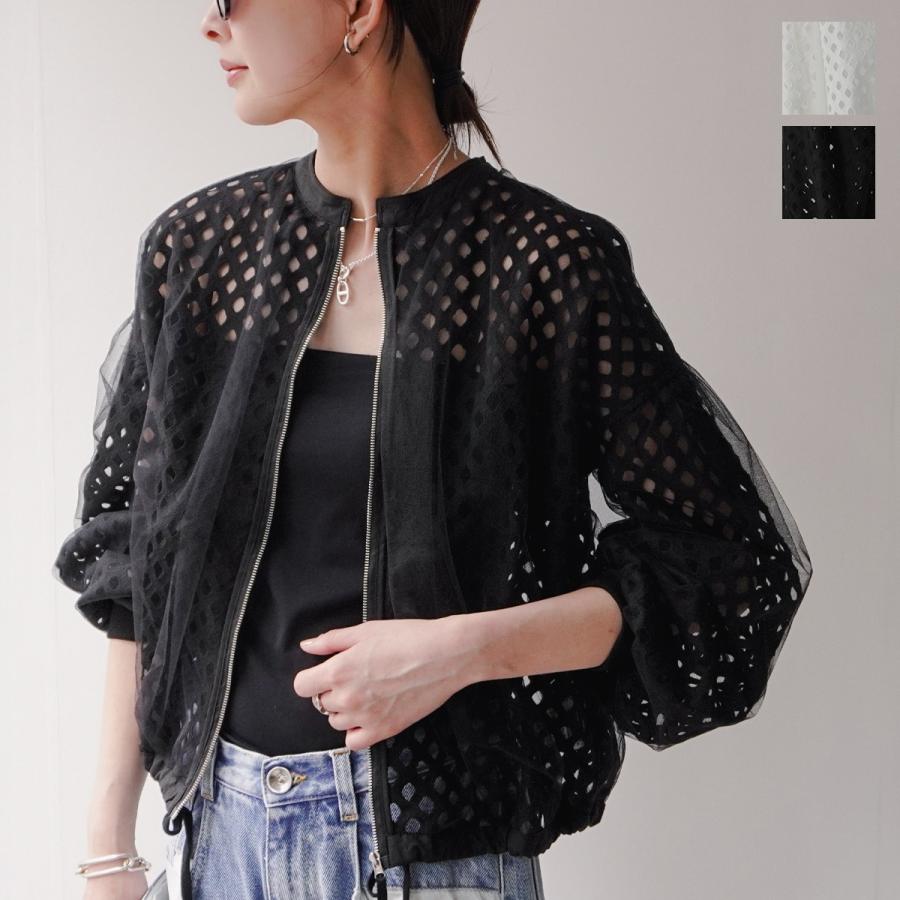 NUS シアーブルゾン 未使用 手洗い可/UVケア】ノーカラーシアー