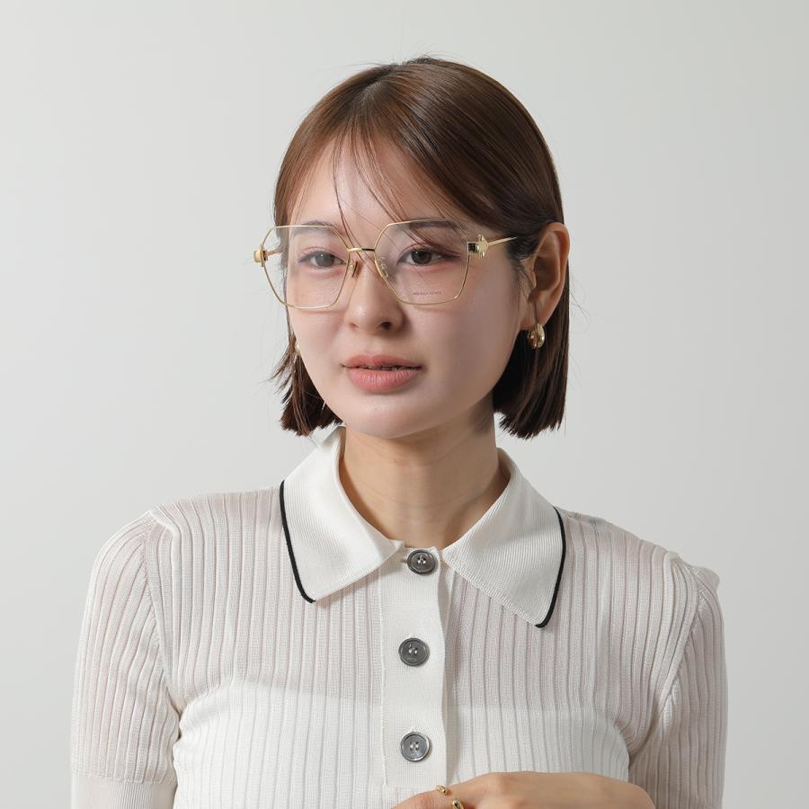 BOTTEGA VENETA ボッテガヴェネタ メガネ BV1224O レディース ポリゴン型 メタルフレーム クリングスタイプ ロゴ アイウェア カラー2色_5